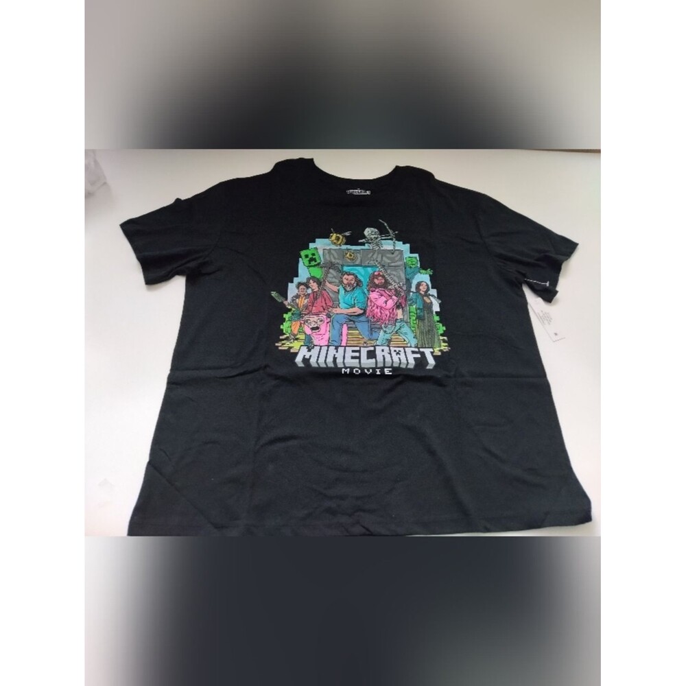 Minecraft Movie Women's Black Graphic Tee New Size XL